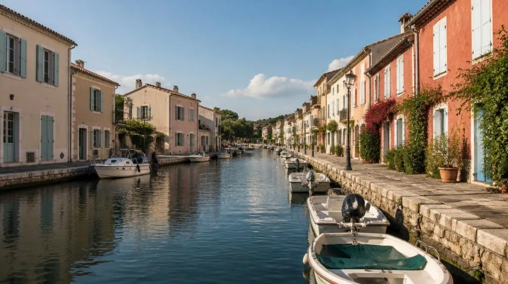 Canal portuaire et quais d’une ville méditerranéenne