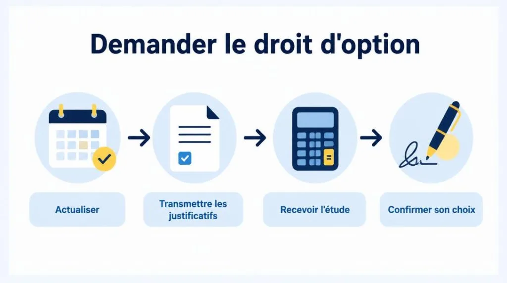 Étapes de demande du droit d'option France Travail