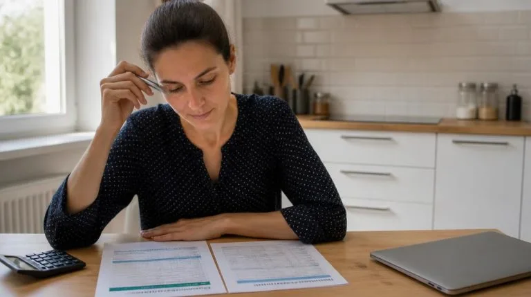 Salariée comparant ses droits pour le droit d'option Pôle emploi