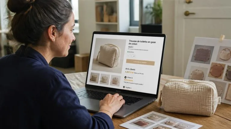 Fiche produit affichée sur une boutique en ligne