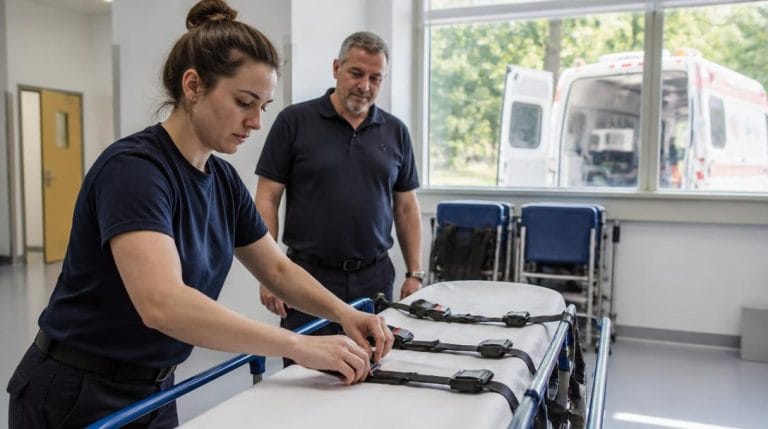 Formation d’auxiliaire ambulancier en salle pratique