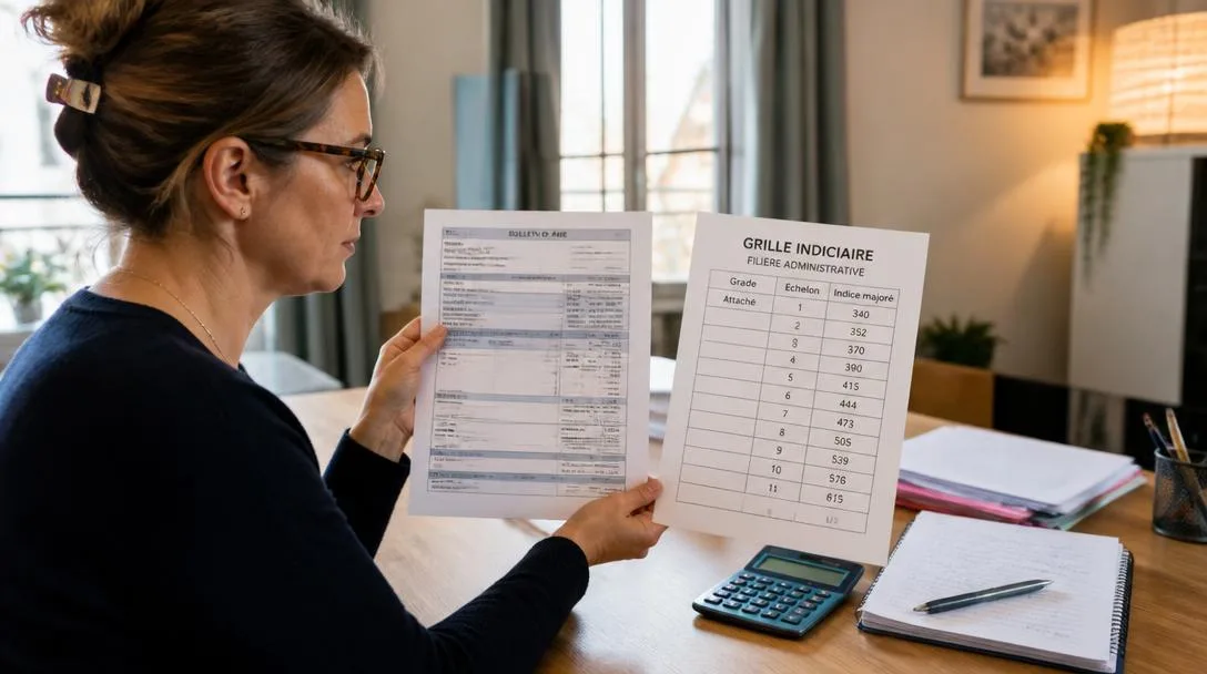 Agent consultant les grilles indiciaires de la catégorie C