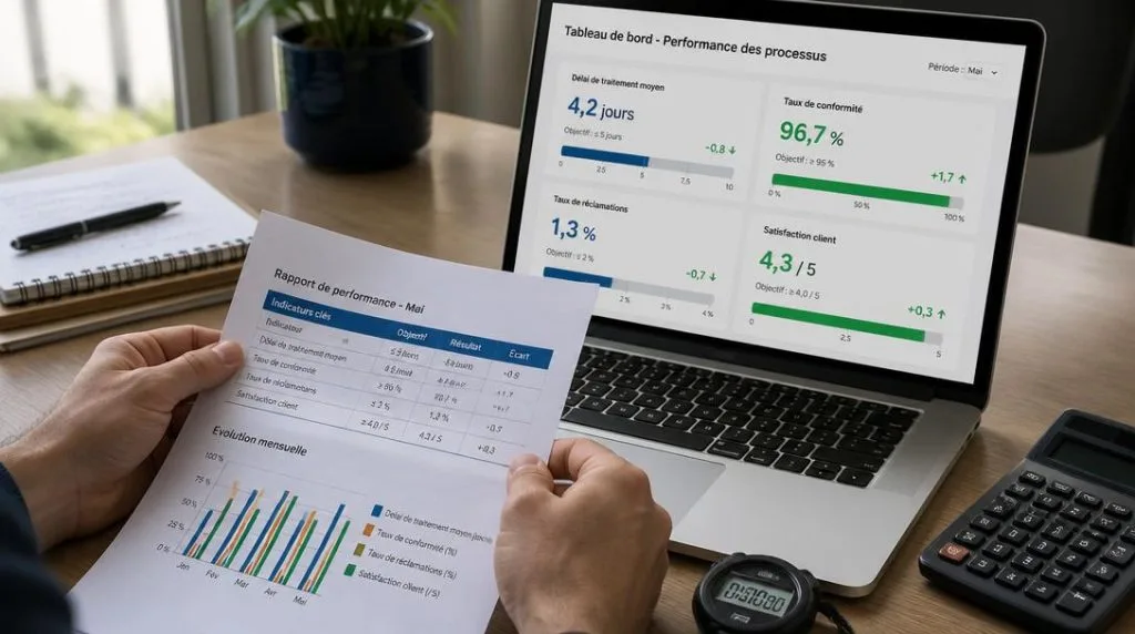 Mesure des indicateurs de performance sur un processus