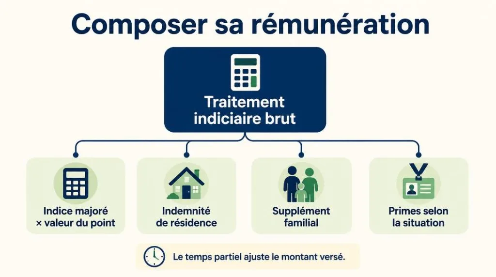 Composantes du salaire fonctionnaire catégorie C