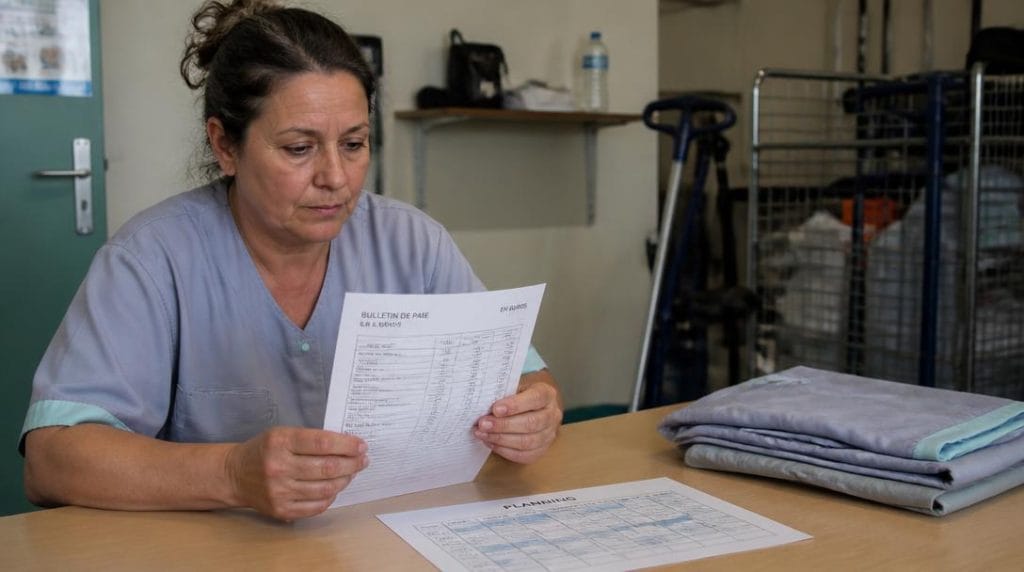 Fiche de paie d'un agent de service hospitalier