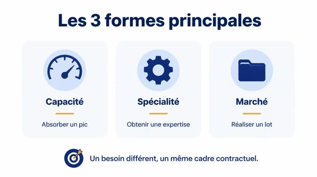 Infographie des types de sous-traitance professionnelle