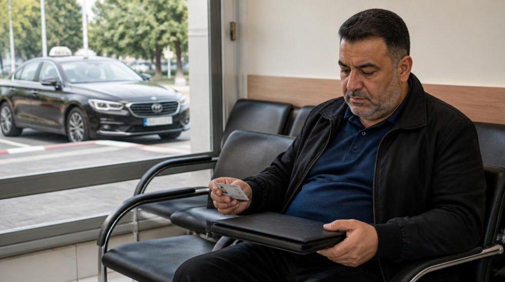 Candidat taxi vérifiant permis B et visite médicale
