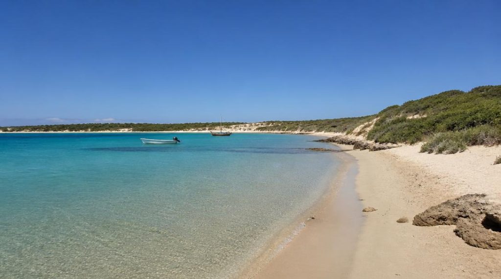 Lagune calme pour baignade au Maroc
