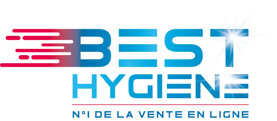 Logo Best Hygiène bleu et rouge avec étoile sur le T
