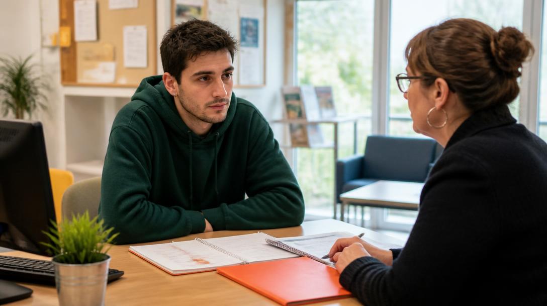 Conseillère aidant à choisir un métier dans le social