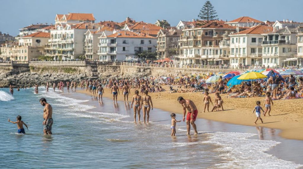 Plage familiale sur côte Atlantique marocaine